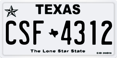 TX license plate CSF4312