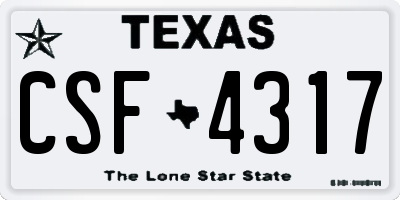 TX license plate CSF4317