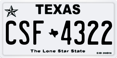 TX license plate CSF4322