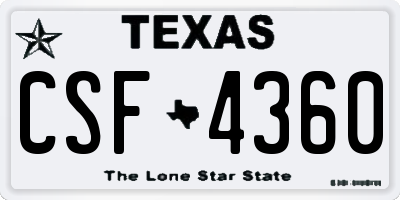 TX license plate CSF4360