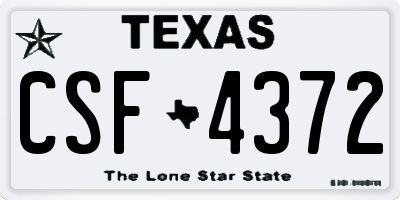 TX license plate CSF4372