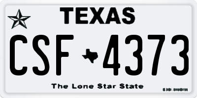 TX license plate CSF4373