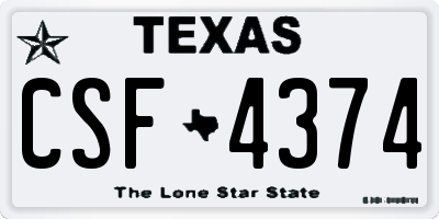 TX license plate CSF4374