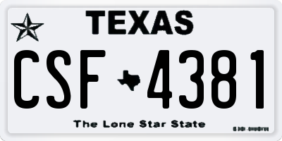TX license plate CSF4381