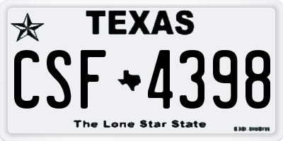 TX license plate CSF4398