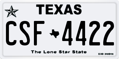 TX license plate CSF4422