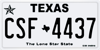 TX license plate CSF4437