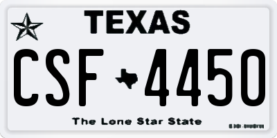 TX license plate CSF4450