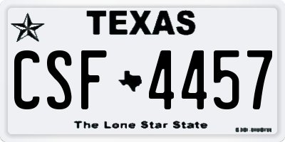 TX license plate CSF4457