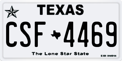 TX license plate CSF4469