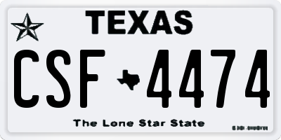 TX license plate CSF4474