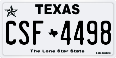 TX license plate CSF4498
