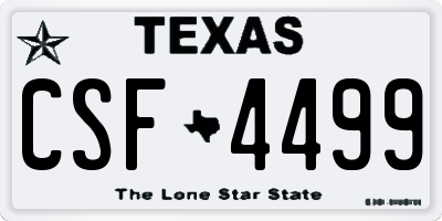 TX license plate CSF4499