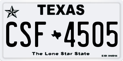 TX license plate CSF4505