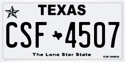 TX license plate CSF4507