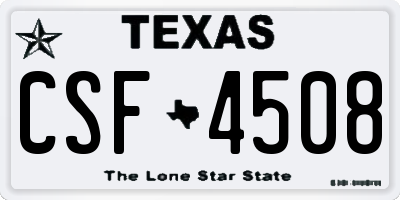 TX license plate CSF4508