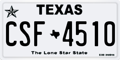 TX license plate CSF4510