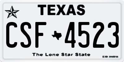 TX license plate CSF4523