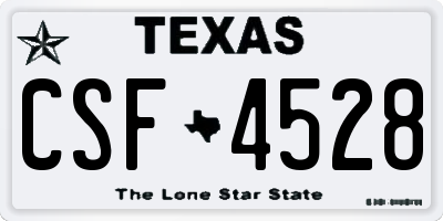 TX license plate CSF4528