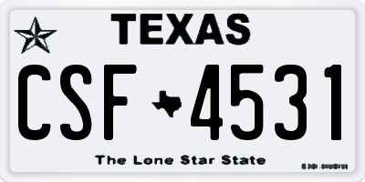 TX license plate CSF4531