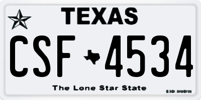 TX license plate CSF4534