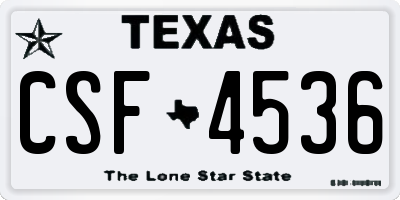 TX license plate CSF4536