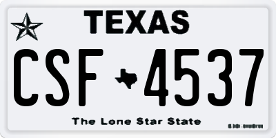 TX license plate CSF4537