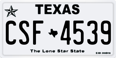 TX license plate CSF4539