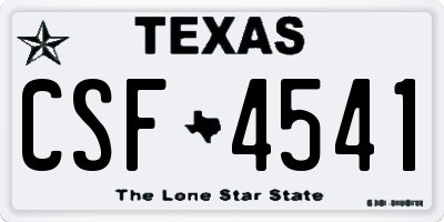 TX license plate CSF4541