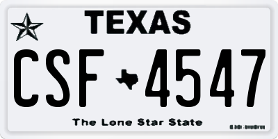 TX license plate CSF4547