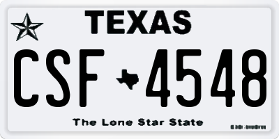 TX license plate CSF4548
