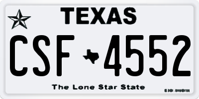 TX license plate CSF4552
