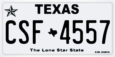 TX license plate CSF4557