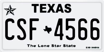 TX license plate CSF4566