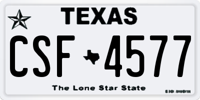 TX license plate CSF4577