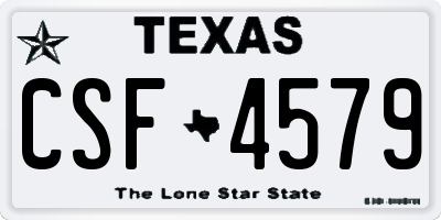TX license plate CSF4579