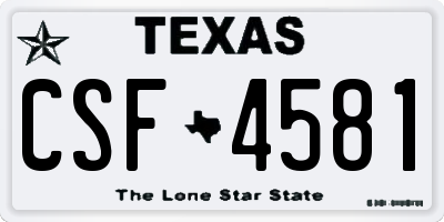 TX license plate CSF4581