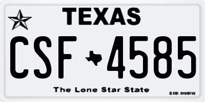 TX license plate CSF4585