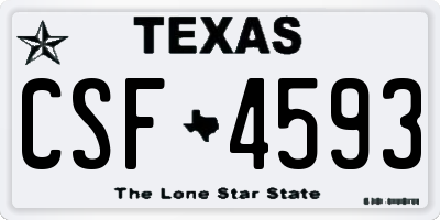TX license plate CSF4593