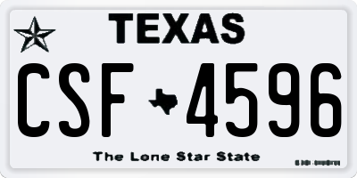 TX license plate CSF4596