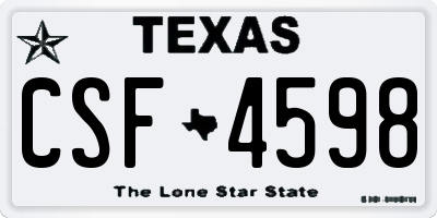 TX license plate CSF4598