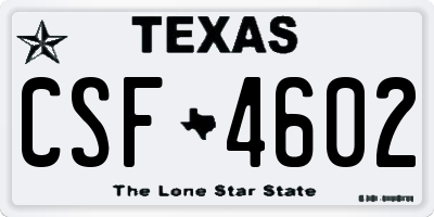 TX license plate CSF4602
