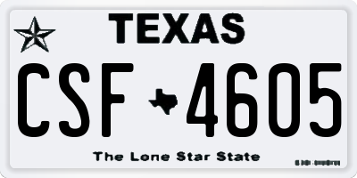 TX license plate CSF4605