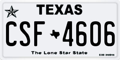 TX license plate CSF4606