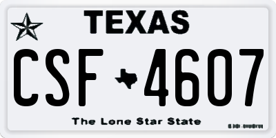 TX license plate CSF4607