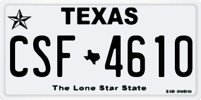 TX license plate CSF4610