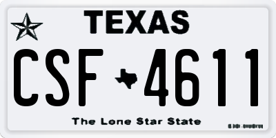 TX license plate CSF4611