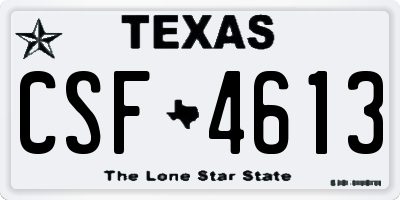 TX license plate CSF4613