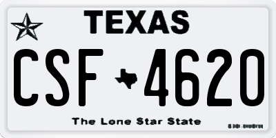 TX license plate CSF4620