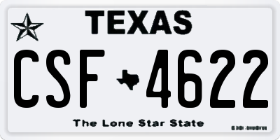 TX license plate CSF4622
